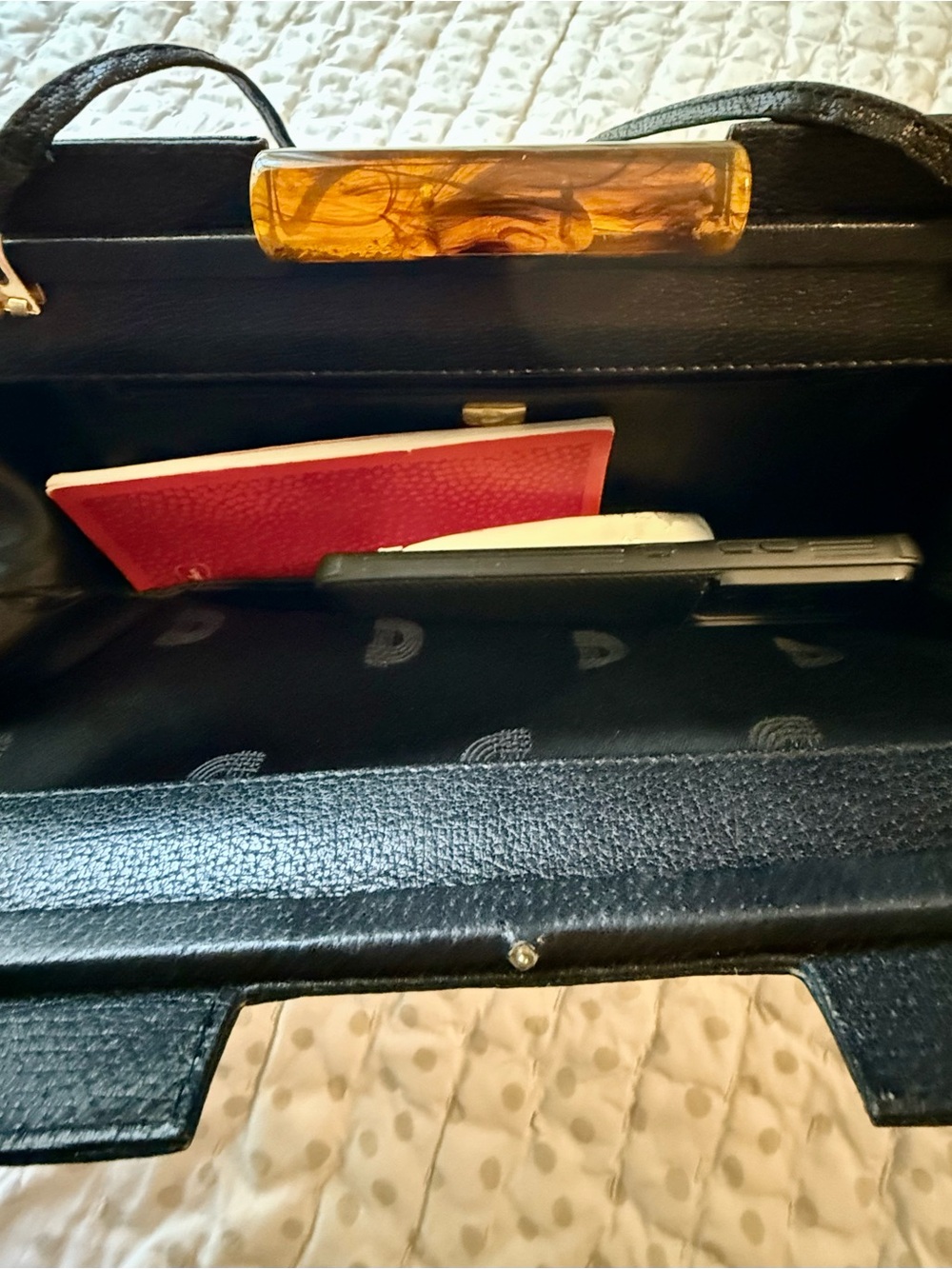 Desmo Classic Black leather Clutch purse - Picture 9 of 11